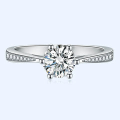 1.5CTW F Color Engagement Ring Test Positive Moissanite Band Diamond