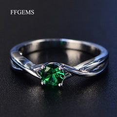 Silver 925 Jewelry Aquamarine  Round cut Rings For Women Engagement Rings