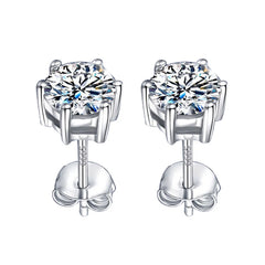 2.0CT Real S925 Sterling Silver Moissanite Earrings For Women