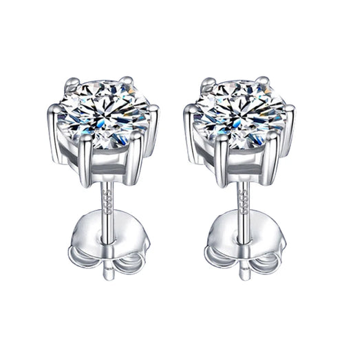 2.0CT Real S925 Sterling Silver Moissanite Earrings For Women