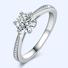 1.5CTW F Color Engagement Ring Test Positive Moissanite Band Diamond