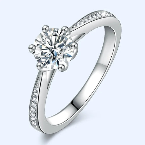 1.5CTW F Color Engagement Ring Test Positive Moissanite Band Diamond