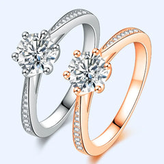 1.5CTW F Color Engagement Ring Test Positive Moissanite Band Diamond