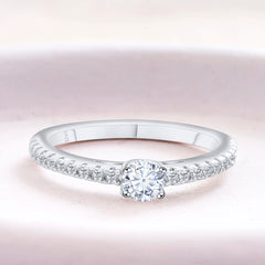 925 Sterling Silver Lab Diamond Engagement Wedding Band Fine Jewelry