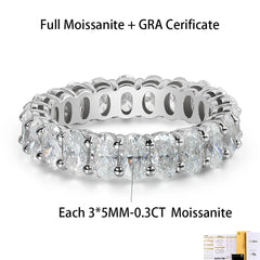 COSYA Oval Cut Full Moissanite Ring For Women