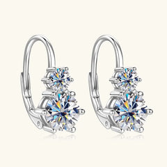 925 silver 1.3 carat*2 moissanite earrings  .
