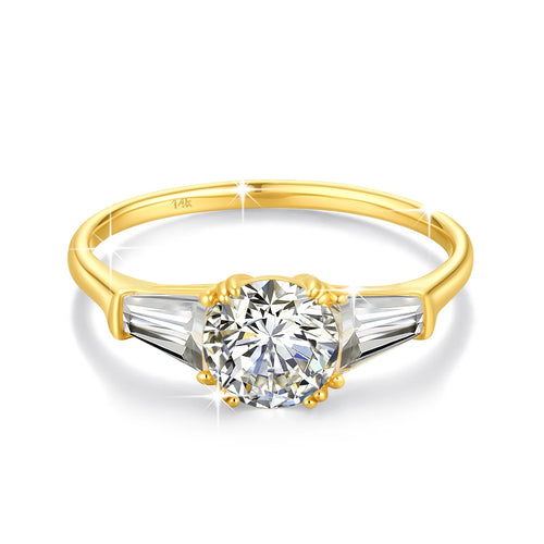 1ct 2ct 3ct Round cut  Women Luxury K Gold Jewelry For Wedding Gifts
