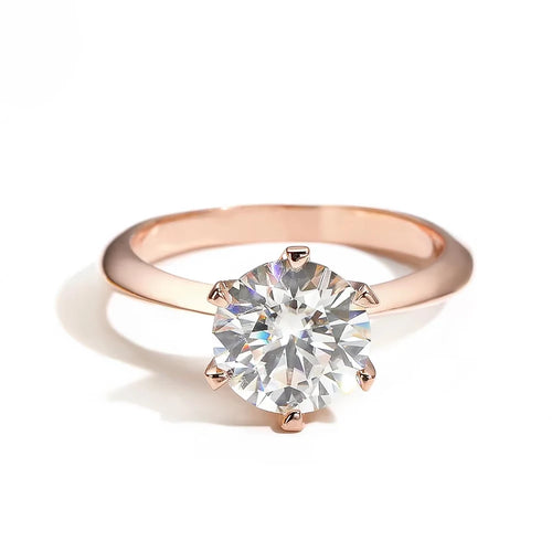 6 Prong Classic Trendy Solitaire Engagement Wedding
