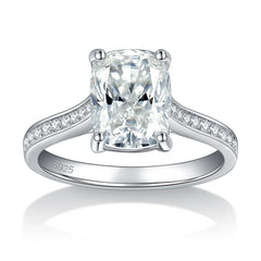 3ct Cushion Cut 925 Sterling Silver Diamond Rings