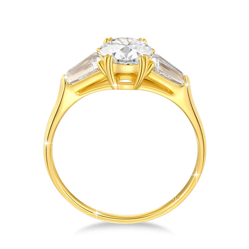 14k Gold AU585 Ring Engagement Moissanite Diamond 1ct 2ct 3ct Round cut