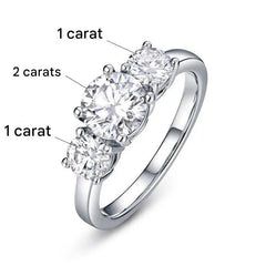 4 Carat Moissanite round cut Ring  with Engagement Ring Wedding Band for Women