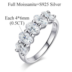 COSYA Oval Cut Full Moissanite Ring For Women