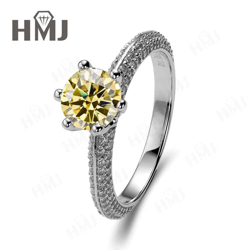 Moissanite Wedding Ring Round Brilliant Cut 925 Silver Engagement Ring Sparkling Bridal Jewelry for Women Christmas and Easter
