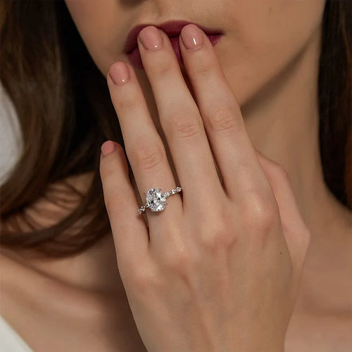 TY 3ct Oval Cut Moissanite Engagement Rings for Women