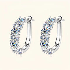 2.76Cttw Moissanite Lab Diamond Hoops Earrings