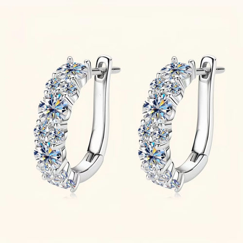 2.76Cttw Moissanite Lab Diamond Hoops Earrings