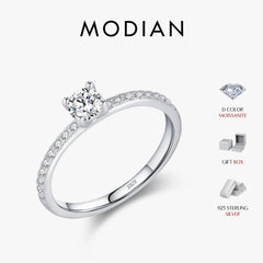 Moissanite Ring Delicate Square 925 Sterling Silver Lab Diamond Ring For Women Round cut