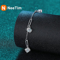 925 Sterling Silver with Gold Plated Lab Diamond Women