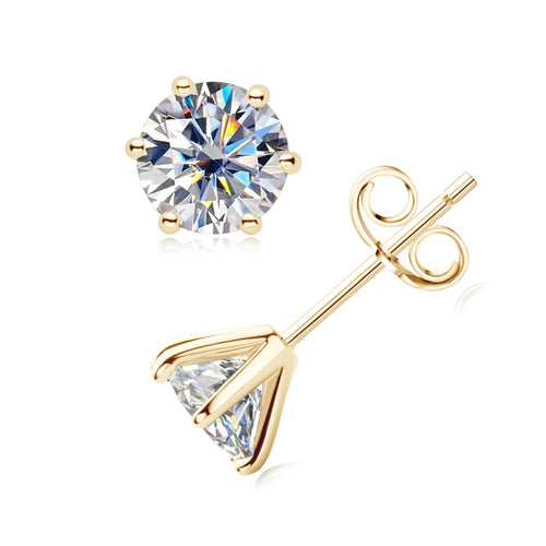 2CT 3CT D Color Moissanite Earrings for Men Women Real Silver