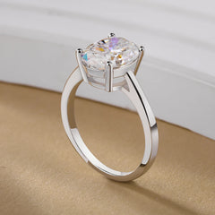 1-4CT Oval Cut Moissanite Rings for Women Sparkling Diamond