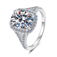 Moissanite 4 Carat PT950 Platinum Cushion-Cut Women's Ring