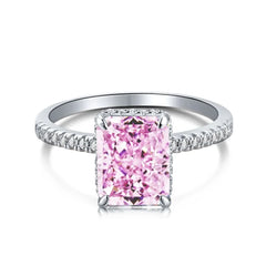 Radiant Cut Moissanite Diamond Ring 100% Real 925 sterling Silver Engagement Wedding .