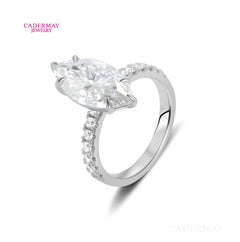Marquise Cut Moissanite Ring Pave 1ct-6ct D VVS1 Moissanite Diamond