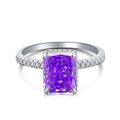 Radiant Cut Moissanite Diamond Ring 100% Real 925 sterling Silver Engagement Wedding .