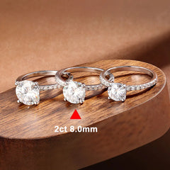 3ct Round Moissanite Ring 18K White Gold Plated