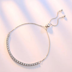Moissanite Bracelet 18K White Gold Plated Sterling Silver