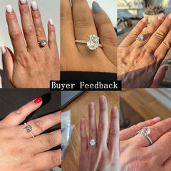 4 Prong Setting Oval Cut Simulated Diamond Ring for Women