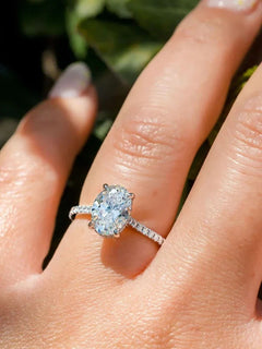 1ct Real Oval Moissanite Diamond Ring for Women