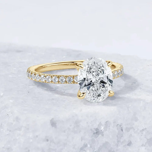 3.0CT D Oval Cut Moissanite Engagement Wedding Ring for Women