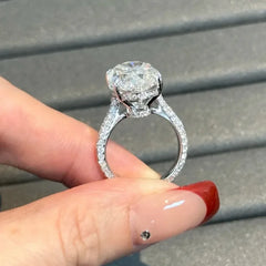 8CT Oval Cut All Moissanite Ring for Women
