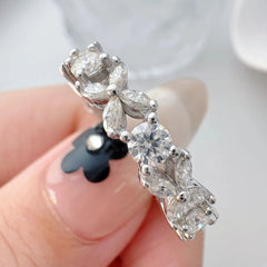 2.5CT Moissanite Diamond Ring for Women  Wedding Engagement Band Fine Jewelry