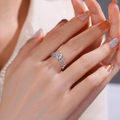 Sterling Silver Engagement Wedding Lab Diamond round Band Gifts Fine Jewelry