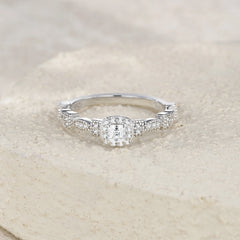 S925 Sterling Silver Cushion Cut Moissanite Ring for Women