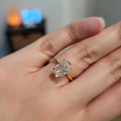 Oval Cut 925 Sterling Silver 1-3ct Moissanite Engagement Solitaire Ring