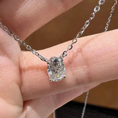 1/2/3Carat Oval Cut Moissanite Pendant Necklace
