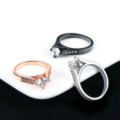 Shiny Cubic Zirconia Women's Ring Engagement Promise Ring