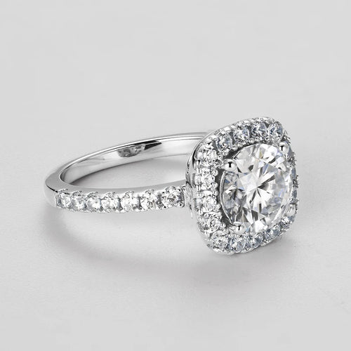 2CT D Color Moissanite Ring s925 Sterling Silver Brilliant Diamond Emerald