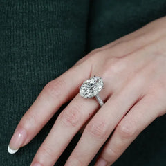 8CT Oval Cut All Moissanite Ring for Women