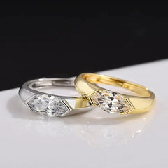 14K Gold Marquise Moissanite Diamond Ring Sterling Silver Party Wedding Band