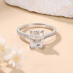 3ct Cushion Cut 925 Sterling Silver Diamond Rings