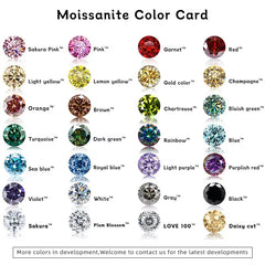 Moissanite 925 Silver Ring round for Women D Color Shining Moissanite Round cut