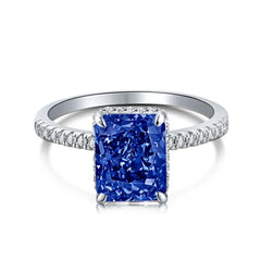 Radiant Cut Moissanite Diamond Ring 100% Real 925 sterling Silver Engagement Wedding .