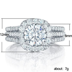 925 sterling silver square moissanite ring as a jewelry Cushion cut