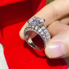 5ct D Color Moissanite Diamond Ring 925 Sterling Silver Party Wedding Band Rings