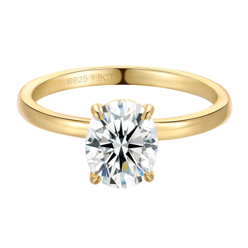 3ct Oval Moissanite Diamond Rings Women Sterling Silver Engagement Wedding