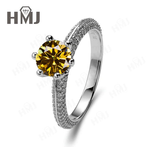 Moissanite Wedding Ring Round Brilliant Cut 925 Silver Engagement Ring Sparkling Bridal Jewelry for Women Christmas and Easter